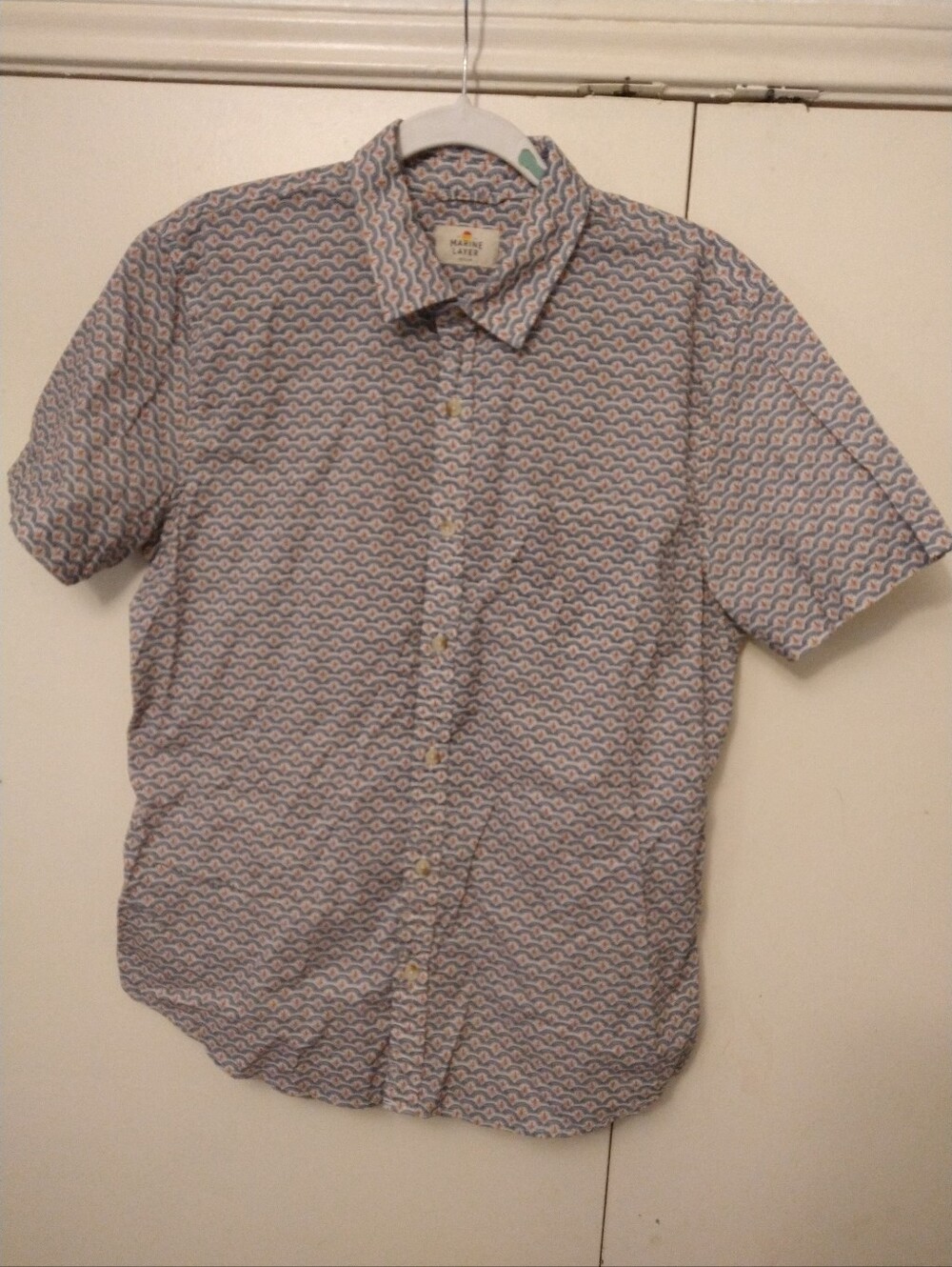 Marine Layer Stretch Selvage Short Sleeve Shirt Men's sz Medium. - Picture 3 of 7